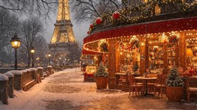 Paris Christmas Coffee Shop