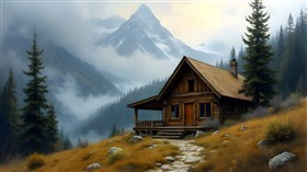 cabin in mountains