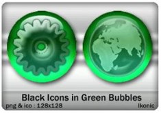Black Icons in Green Bubbles