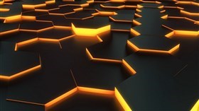 Hexagon Orange Neon