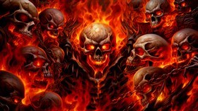 4K Skulls On Fire