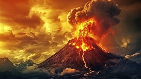 4K Volcano Erupting