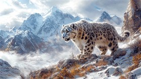 4K Snow Leopard