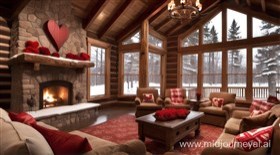 Valentine's Cabin In Snow