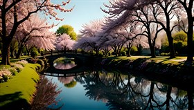 blossoming cherries