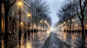 misty street