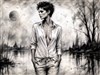 Fine art charcoal portrait