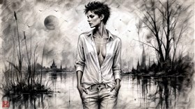 Fine art charcoal portrait