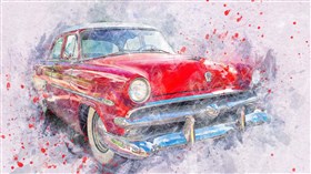 Classic_Red_White_54_Ford