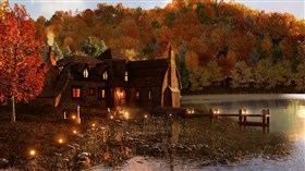 Autumn Cabin Lake