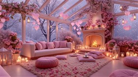 Pink Snowy Great Room