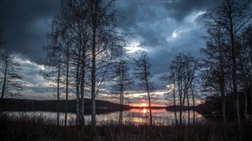 Cloudy Lake Sunset