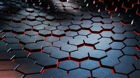 4K Cinematic Hexagons Red.