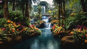 4K Garden Falls