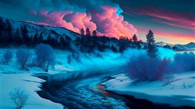 4K Winter River