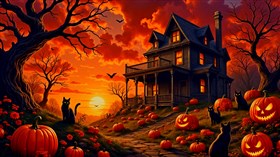 4K Sunset Halloween