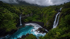 4K Hawaiian Black Beach