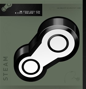 Steam Icon 3D Dock Logo