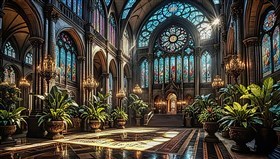 Lush tropical plants