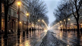 misty street