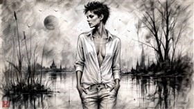 Fine art charcoal portrait