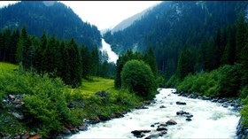 Beautiful Austrian River Waterfall 