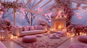 Pink Snowy Great Room