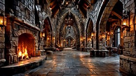 4K Castle Fireplace