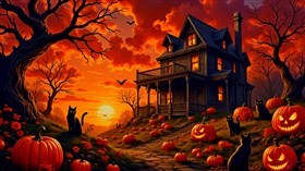 4K Sunset Halloween